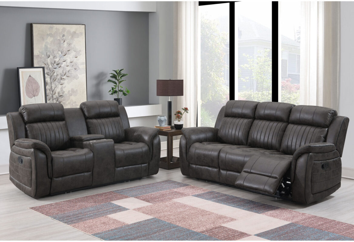 Wholesale reclining sofa and loveseat living room collection supplied to furniture showrooms by Global Furniture USA