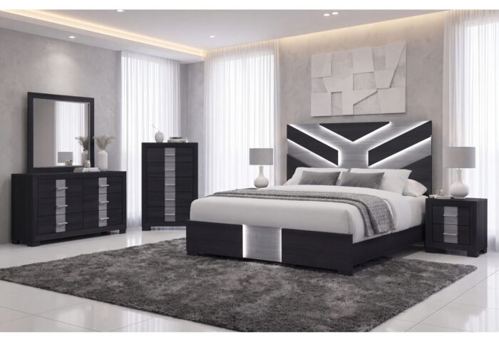 OPTIMUS BLACK QUEEN BED GROUP